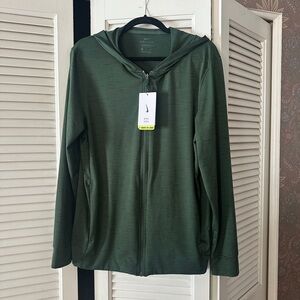 Nike dri-fit zip up hoodie in green size small- NWT